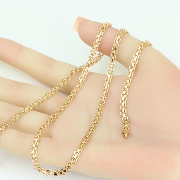 Elegant Rose Gold Plated Chain Necklace, XPNL0268 - Picture 3 of 12